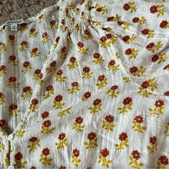 MADEWELL Sophia Wild Calendula Block Print Short Sleeve Top, Size XXL - Picture 10 of 14